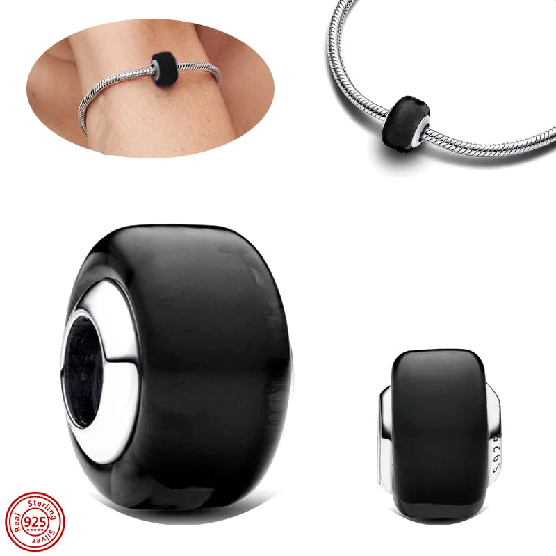 New 925 Sterling Silver Black & White Zircon Bee Butterfly Charms | Fit Original Bracelet Pendant DIY Women Jewelry Gift