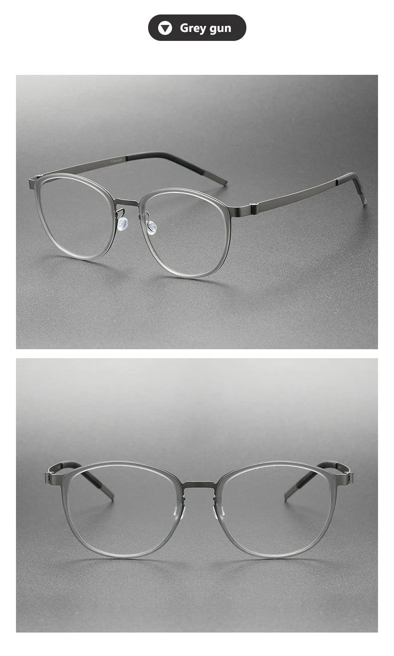 Ultralight Acetate Titanium Glasses 👓 Screwless Round Frame Eyewear