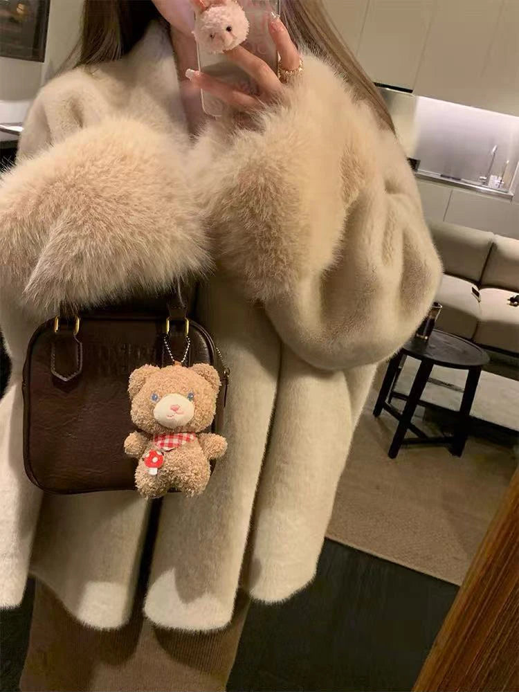 Women’s Faux Mink Fur Coat – Thick Loose Winter Jacket | Y2K Fashion Streetwear Outerwear