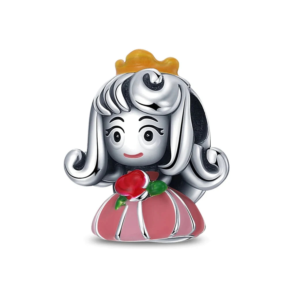 Disney 925 Sterling Silver Princess & Character Charms | Stitch, Olaf, Mickey, Donald & Tigger Beads Fit Pandora Bracelet