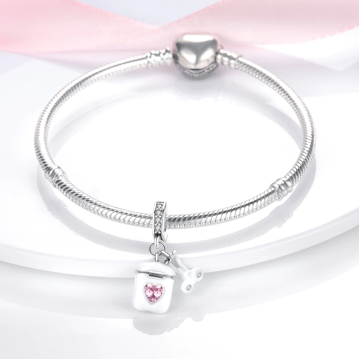 S925 Silver Heart Love Mom Infinity Charm | Dangle Bead Fit Bracelet Jewelry Mother’s Day Gift