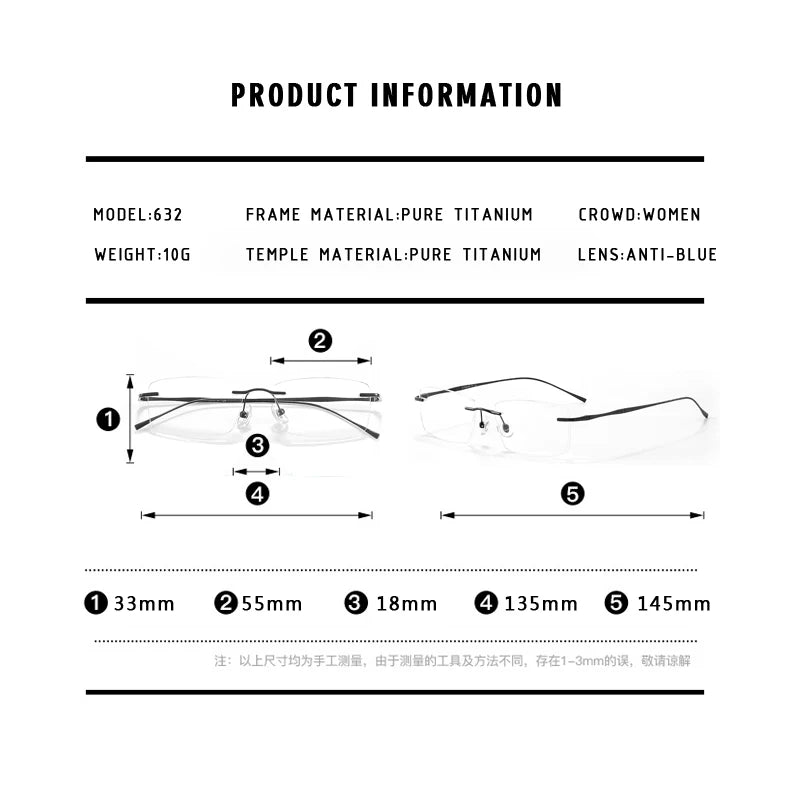 O-Q CLUB Ultra-Light Titanium Rimless Reading Glasses – Men’s Fashion Prescription Eyewear