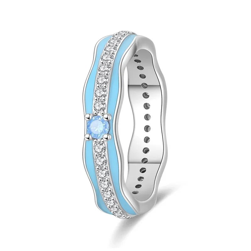 925 Sterling Silver Double Heart, Bow & Starfish Crown Rings | Women’s Moon Ring Fine Jewelry Wedding & Valentine Gift