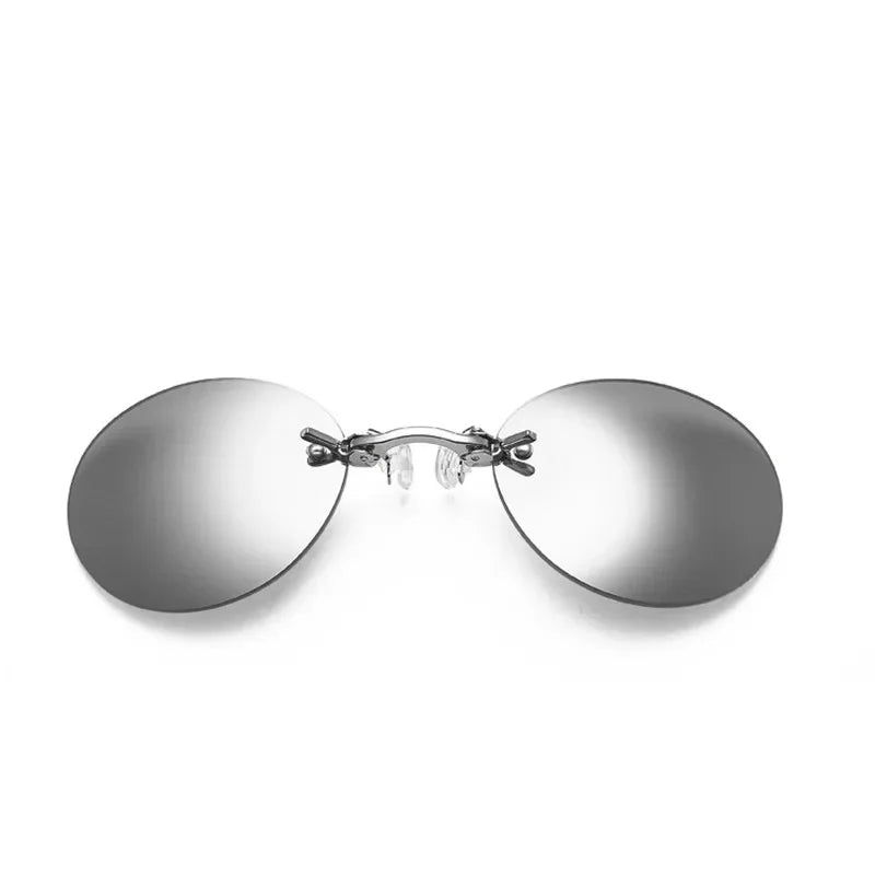 CRIXALIS Round Rimless Sunglasses Men – Matrix Morpheus Clamp Nose Mini Frameless UV400 Brand Design Glasses