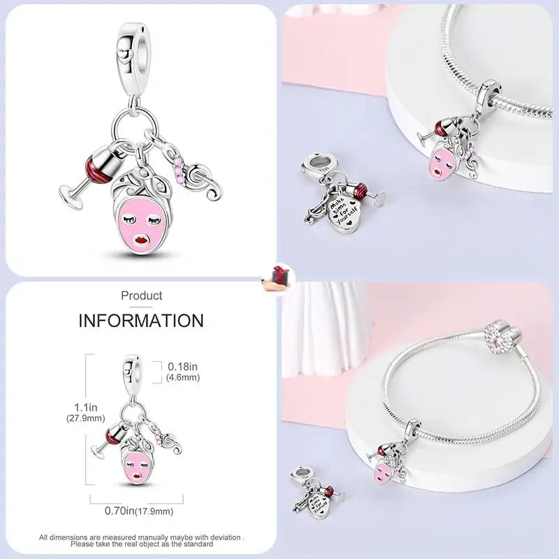 925 Sterling Silver Flying Bird & Butterfly Safety Chain Charm Beads for Original 3mm Bracelet – DIY Jewelry Gift