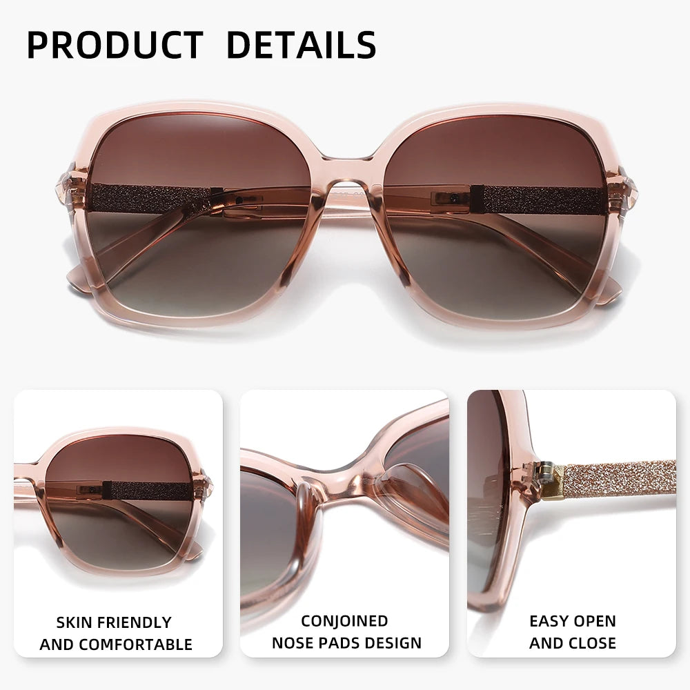 RBsunny 2025 Fashion Oversize Sunglasses for Women – Polarized Gradient UV400 Sun Glasses | Elegant Summer Shades for Ladies