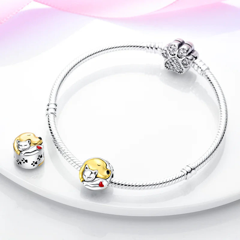 925 Sterling Silver Golden Zircon Saturn Flower Butterfly Charm Bead Fit 3MM Original Bracelet Women DIY Jewelry