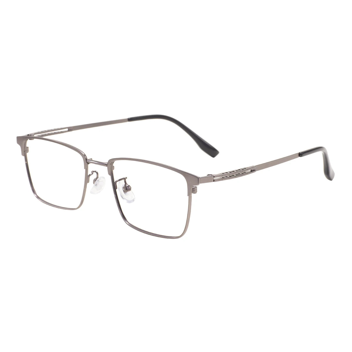Rectangular Metal Browline Glasses Frame – Comfortable Large Full Rim Business Eyewear for Men