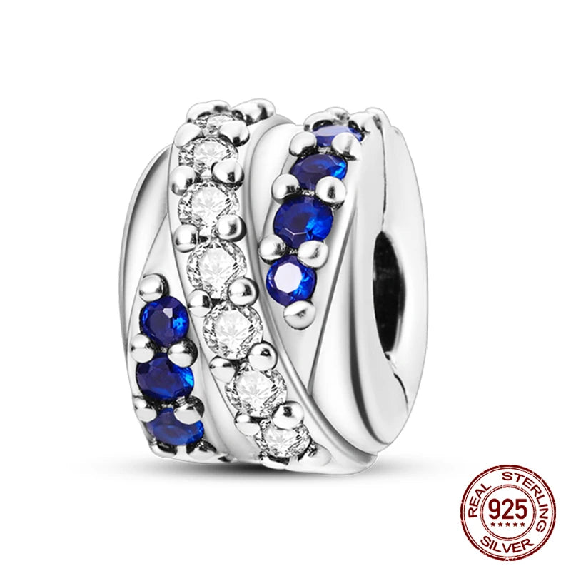 925 Sterling Silver Luminous Butterfly Star Moon Charm Bead | Round Clasp Bead for 3mm DIY Bracelet Jewelry Gift