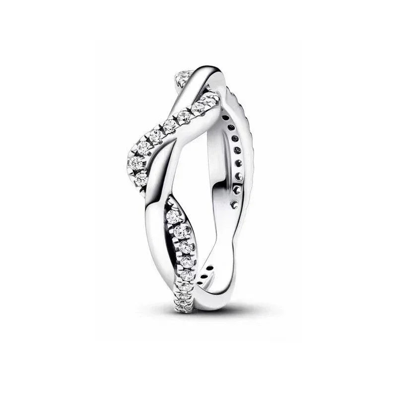 925 Sterling Silver Double Heart, Bow & Starfish Crown Rings | Women’s Moon Ring Fine Jewelry Wedding & Valentine Gift