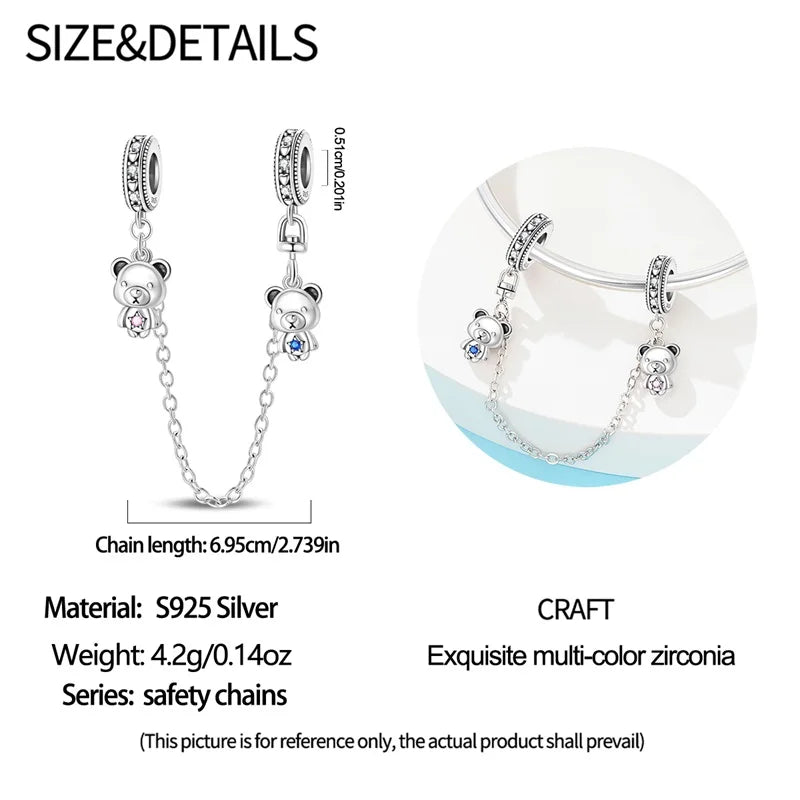 100% 925 Sterling Silver Teddy Bear, Kitten, Puppy & Elephant Luminous Firefly Charms | Sweet Beads Fit Pandora Bracelet Fine Jewelry