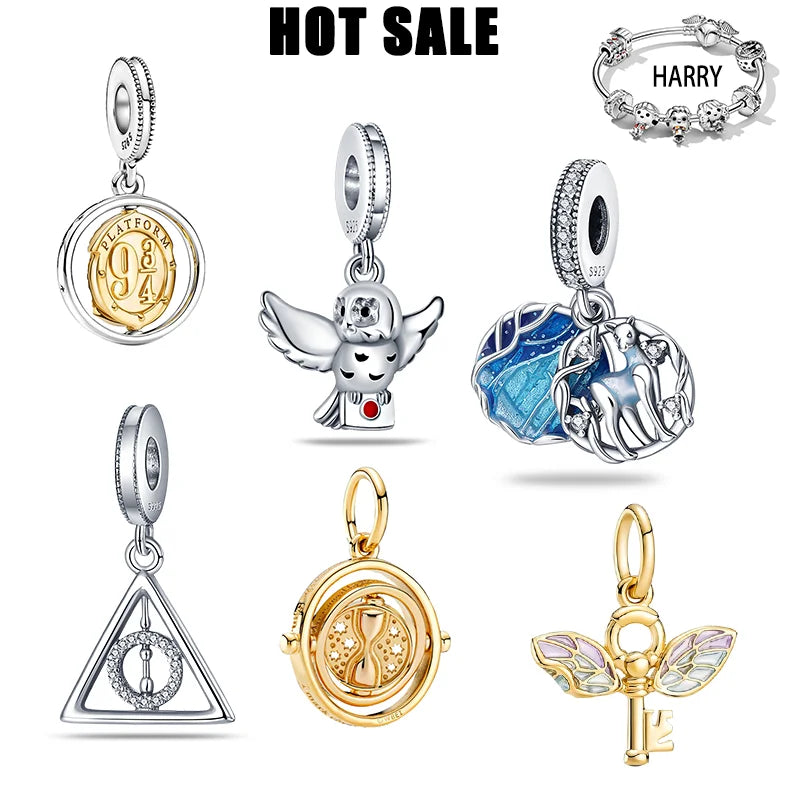 HOT TOYS Harry Potter 925 Sterling Silver Charm Beads | Cartoon Pendant Fit Original Pandora Bracelet Jewelry Gift