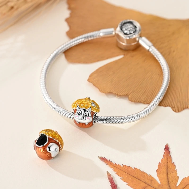 Halloween 925 Sterling Silver Charms | Pumpkin Skeleton Witch Bat Beads for Bracelet DIY Jewelry