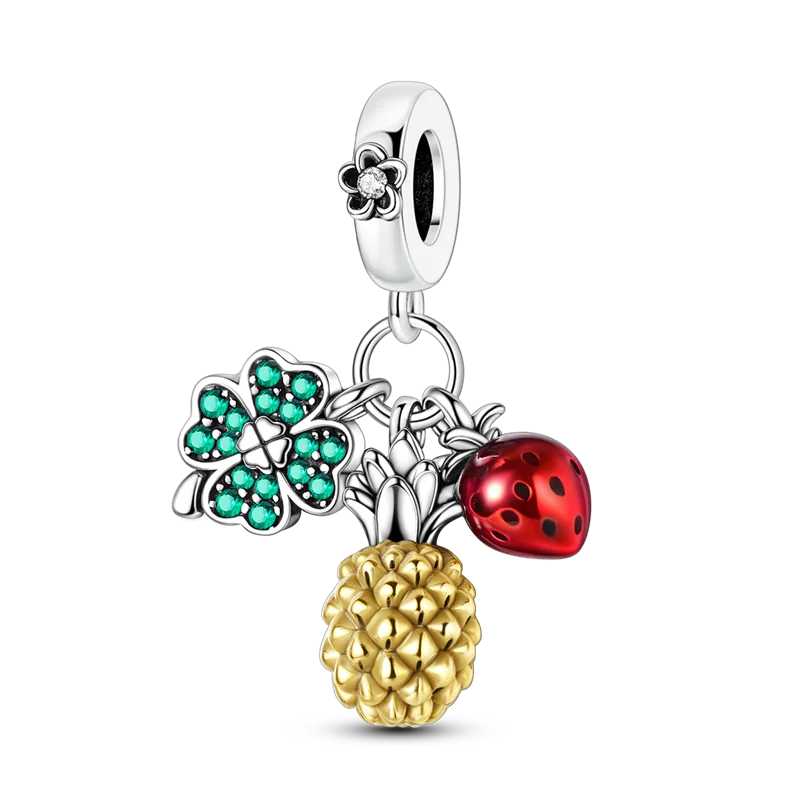 925 Sterling Silver Zircon Bowknot Heart Balloon Charms | Original Pendant Beads Fit Bracelet DIY Fine Jewelry for Women