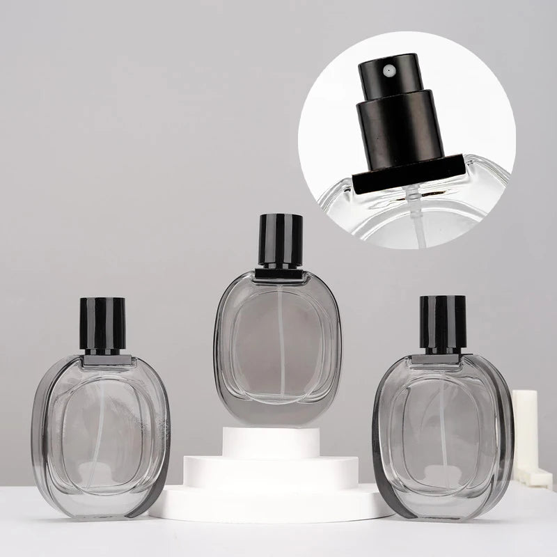 50ML Portable Perfume Spray Bottle – Refillable Glass Travel Atomizer | Large Capacity Press-Type Empty Cosmetic Bottle