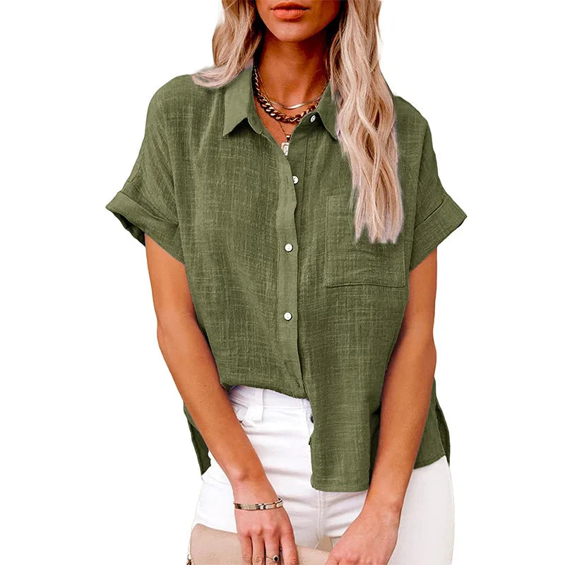 Women’s Cotton Linen T-Shirt | Summer Loose Fit Top | Casual Streetwear Blouse for Ladies