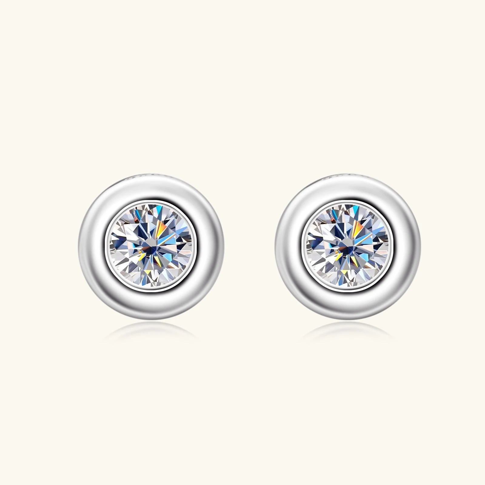 0.2ct Moissanite Bubble Stud Earrings – 925 Sterling Silver 18K Yellow Gold Plated Unisex Jewelry