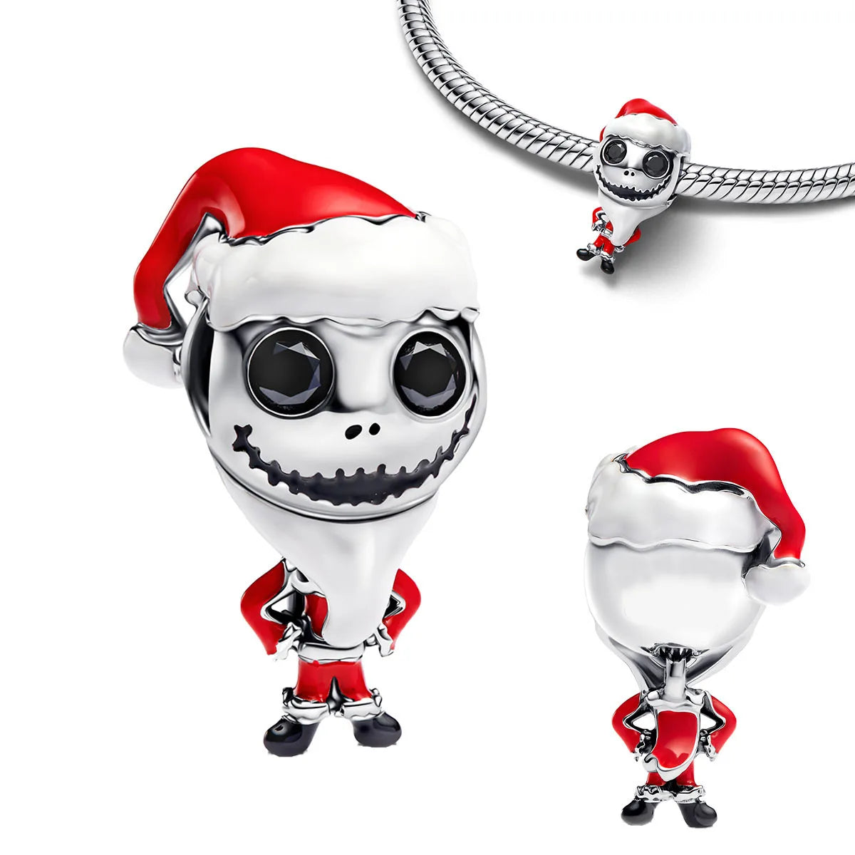 Christmas 925 Sterling Silver Charms | Santa Claus Reindeer Snowman Tree Beads Fit Original Bracelet