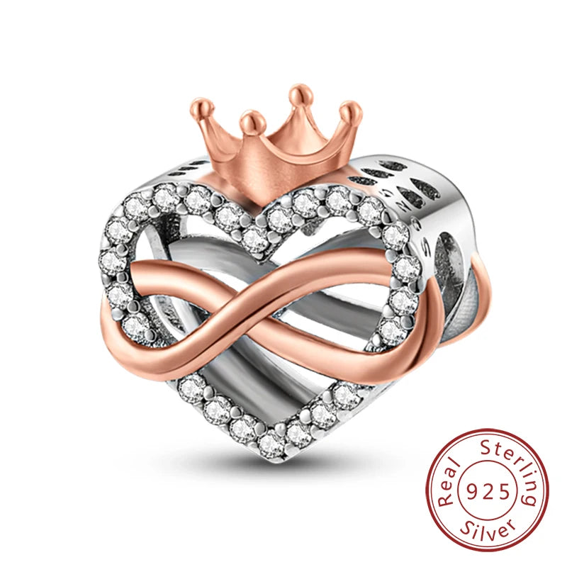 New 925 Sterling Silver Family Sister Love Heart Charm Bead | Original Bracelet DIY Jewelry Gift for Women