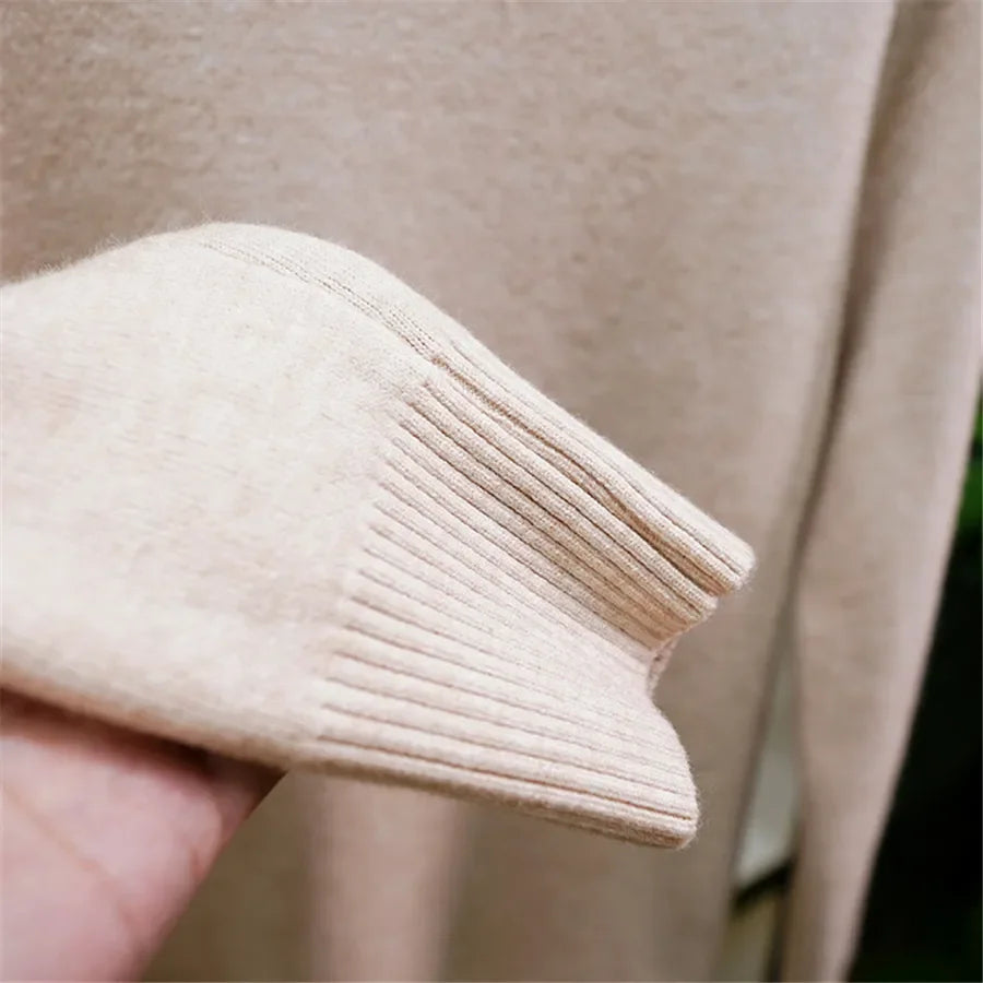 Women Winter Thicken Turtleneck Sweater – Slim Knit Plush Velvet Lined Warm Pullover Jumper