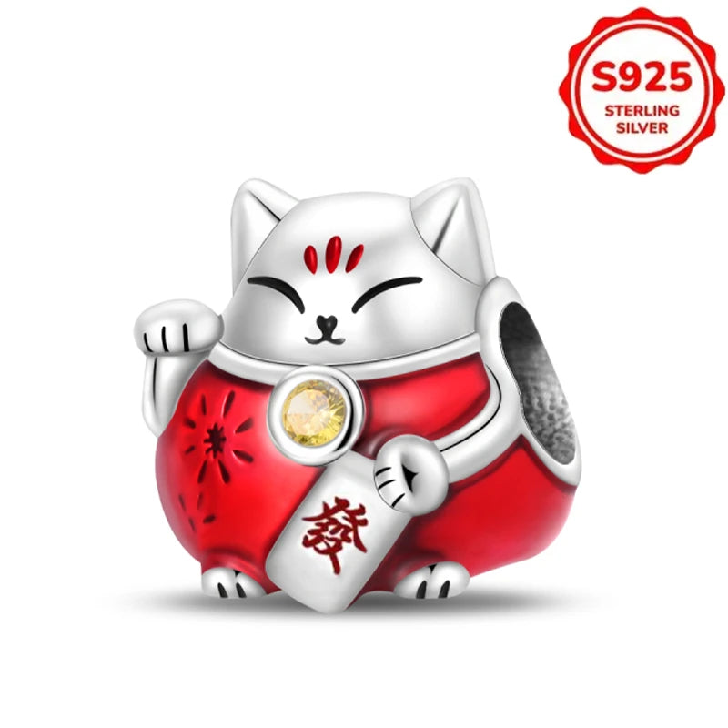 New Disney 925 Sterling Silver Cheshire Cat & Dumbo Charms – Original Bracelet Beads DIY Pendant Halloween Jewelry Gift