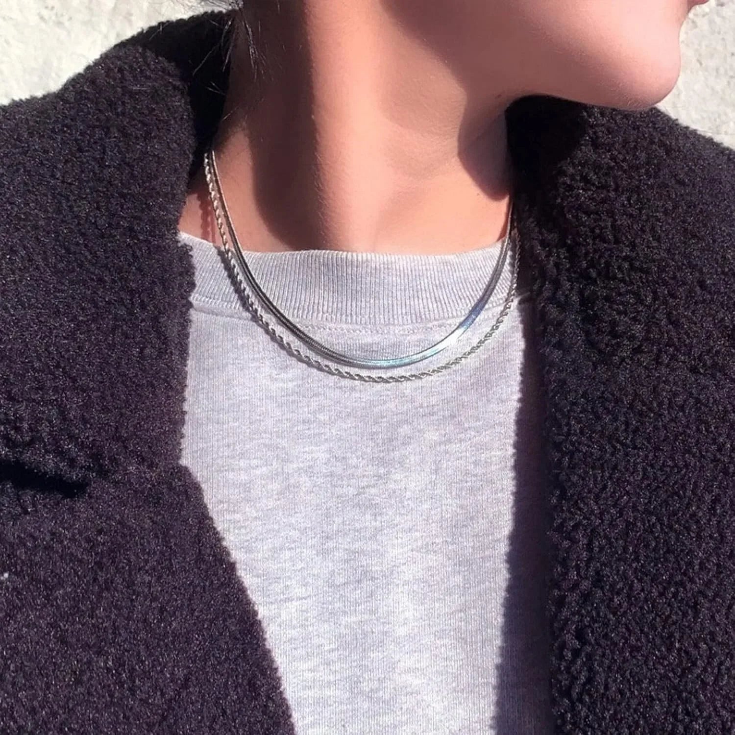 Gold & Silver Plated Snake Chain Choker Necklace for Women – Elegant Gold Jewelry Gift