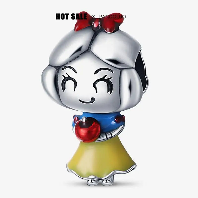 Hot Sale New Disney Cartoon Animal 925 Sterling Silver Lilo & Stitch Charm Bead Bracelet