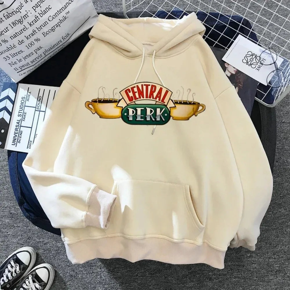 Friends TV Show Hoodie for Women – Funny Cartoon Graphic Ullzang Vintage Anime Sweatshirt 90s