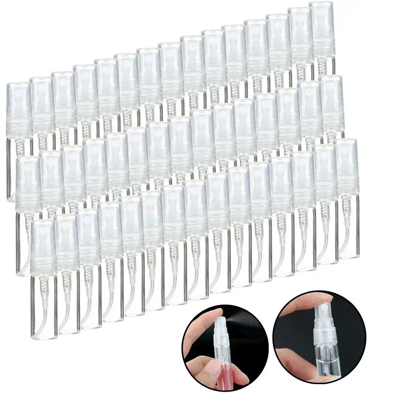 20/30/50/100PCS Mini Glass Perfume Bottles – 2ML/3ML/5ML/10ML Atomizer Containers | Travel Essential Oil Spray