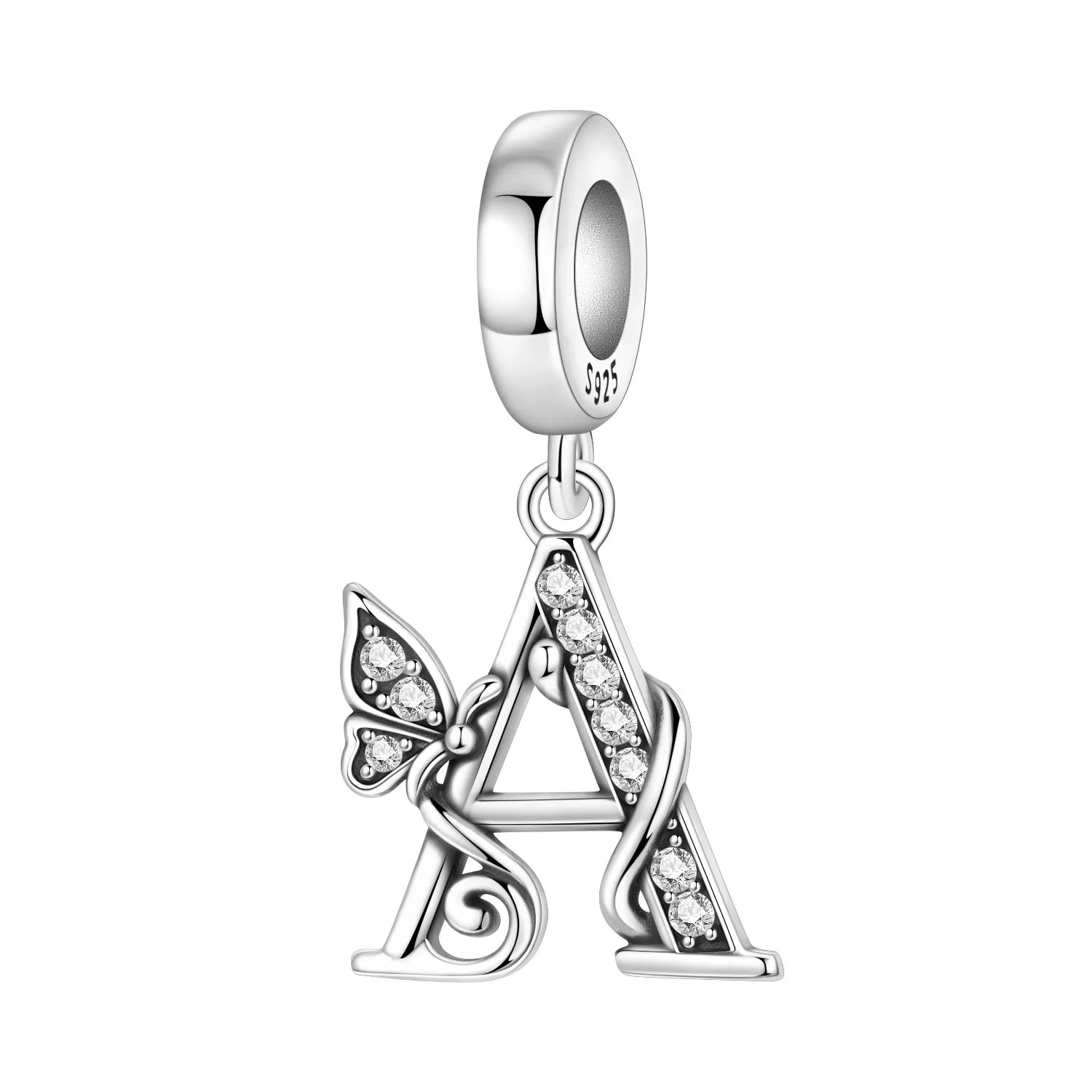 Original S925 Sterling Silver Butterfly & A-Z Letter Beads – DIY Bracelet & Necklace Jewelry