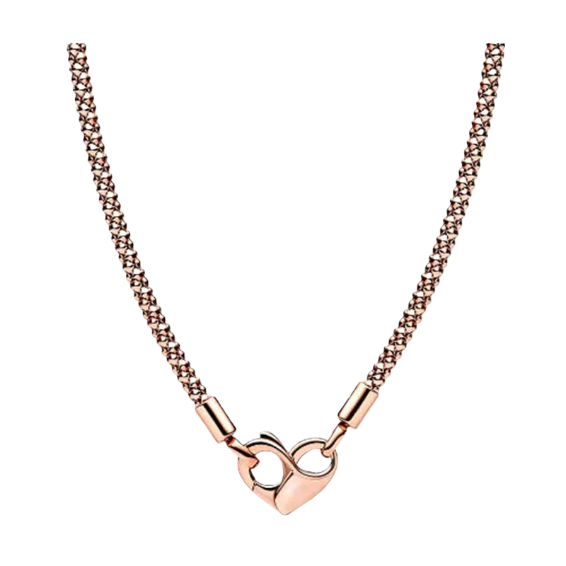 Popular 925 Sterling Silver Three-Color Heart & Ball Necklace | Women’s Exquisite Jewelry Gift