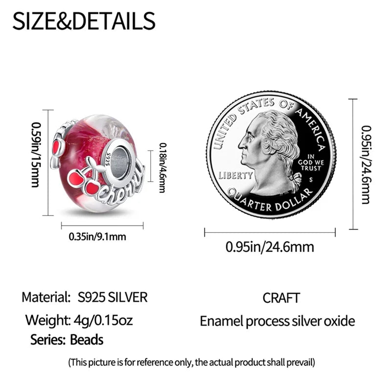 925 Sterling Silver Round Colored Zircon Spacer Beads – Fits Pandora Original Bracelets DIY Exquisite Party Jewelry