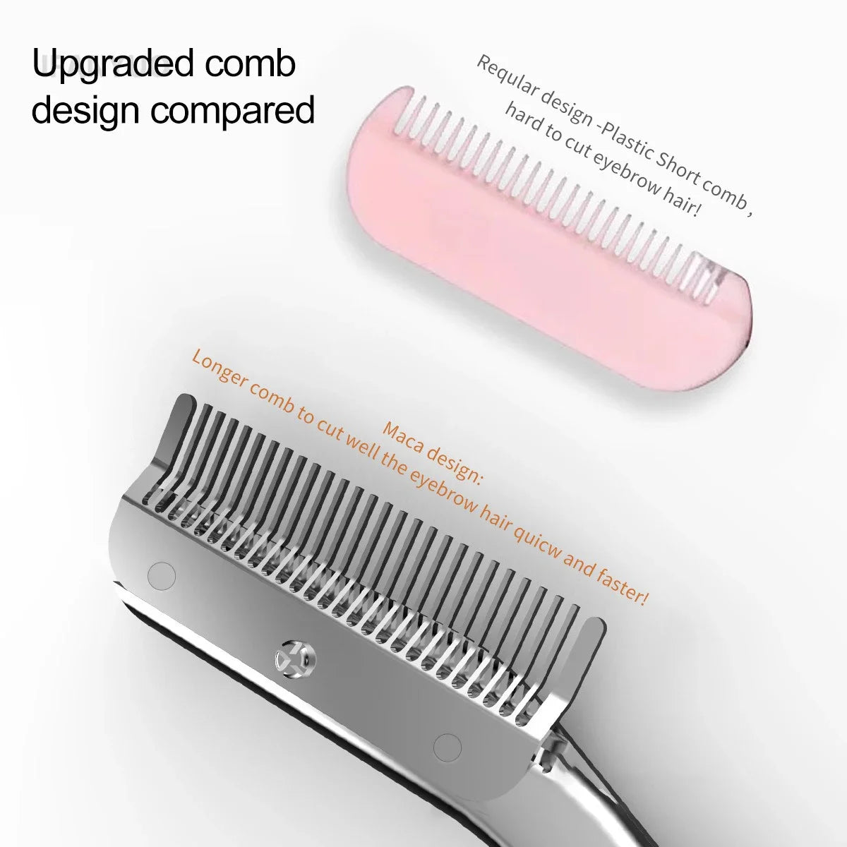 Stainless Steel Eyebrow Trimmer with Comb Brush – Precision Shaver & Hair Removal Makeup Tool