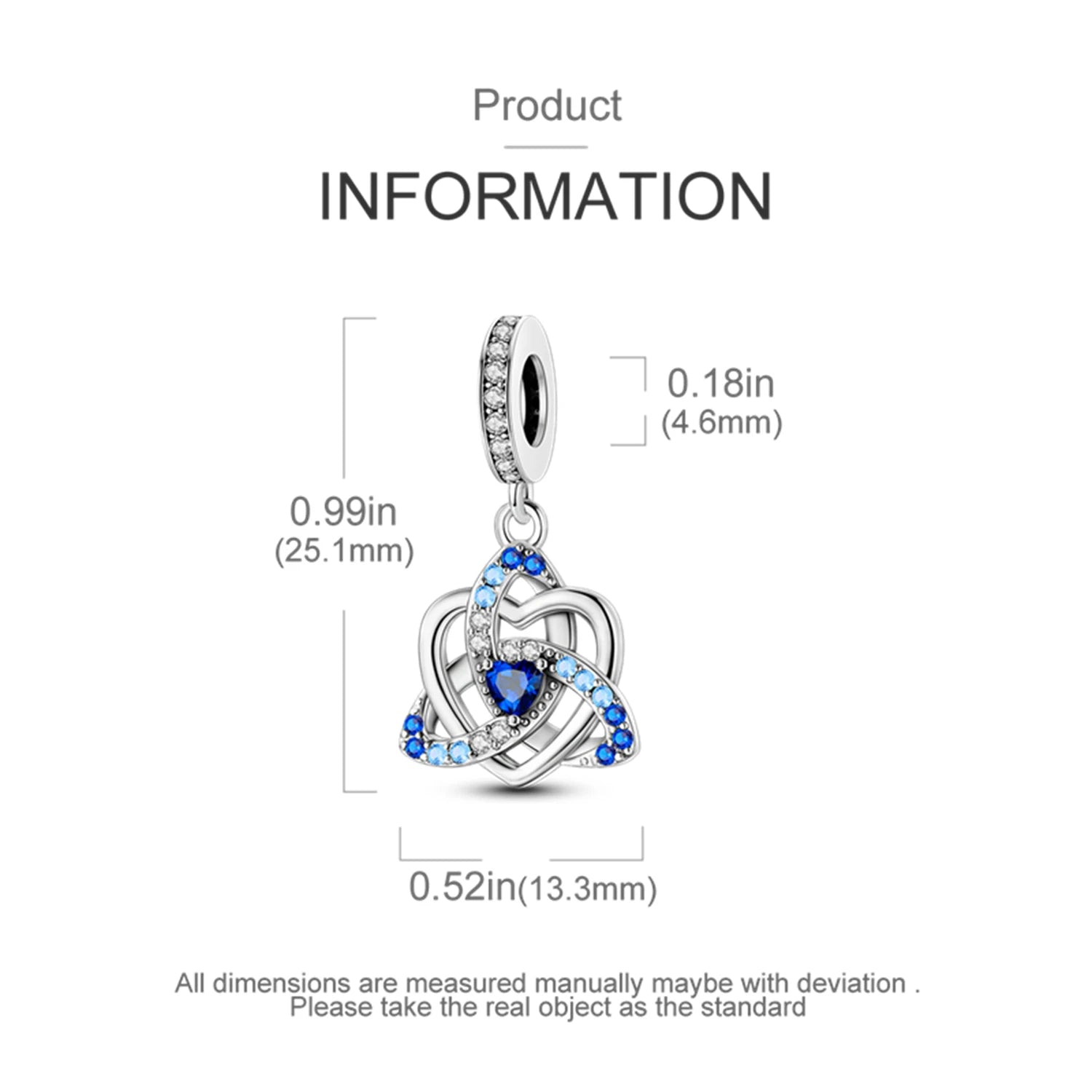 925 Sterling Silver Blue Star Compass Charm Pendant | Fit Bracelet DIY Jewelry Gift for Women