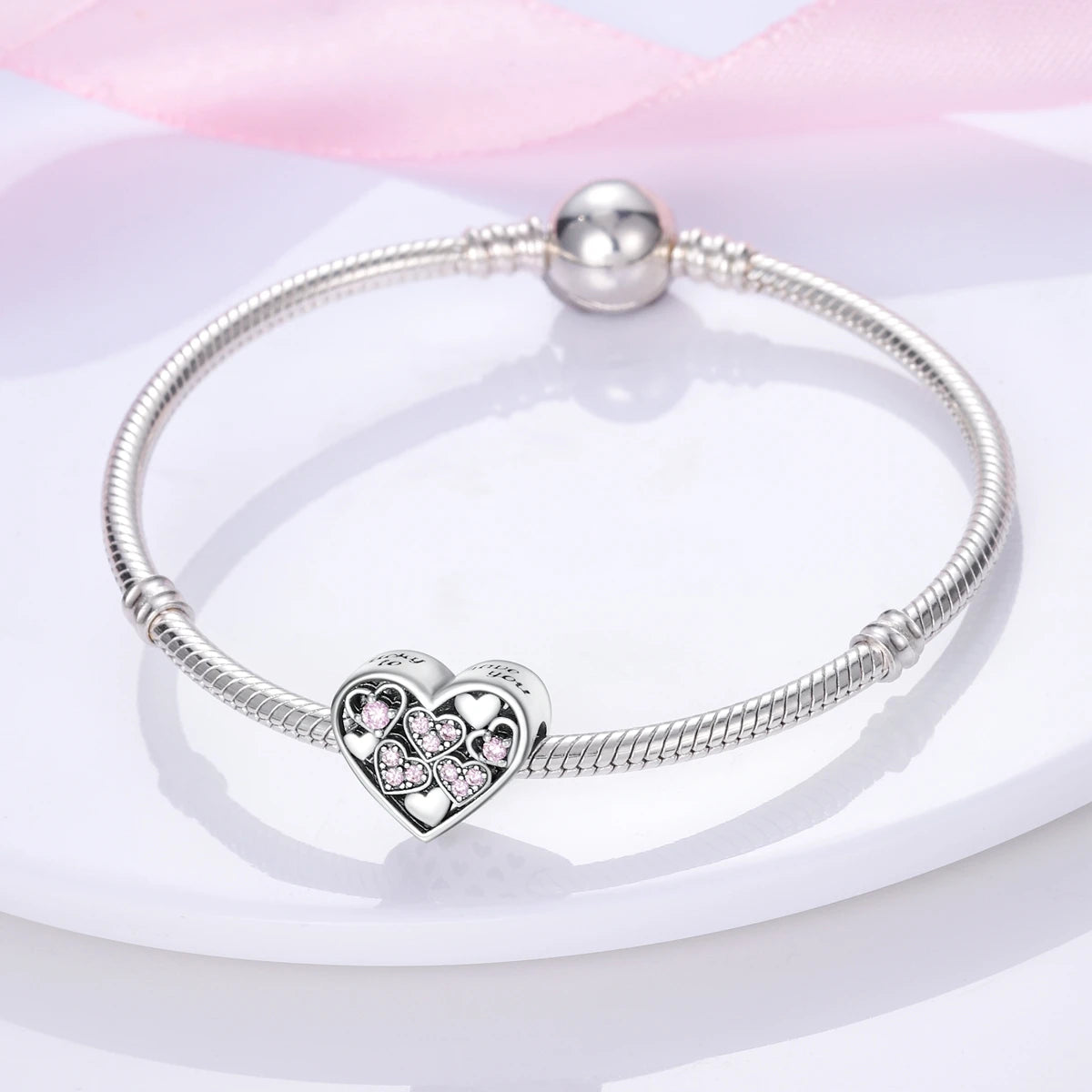 S925 Silver Heart Love Mom Infinity Charm | Dangle Bead Fit Bracelet Jewelry Mother’s Day Gift
