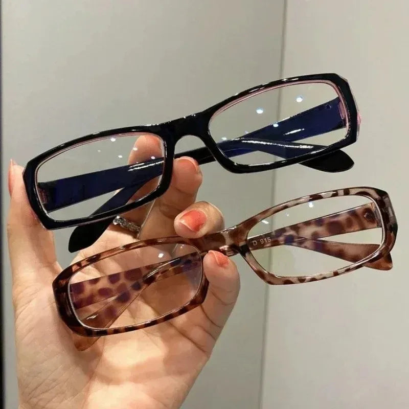 2PCS Square Shaped Glasses for Women – Retro Clear Reading Eyeglasses | Blue Light Blocking Eyewear Japanese Fashion Gift