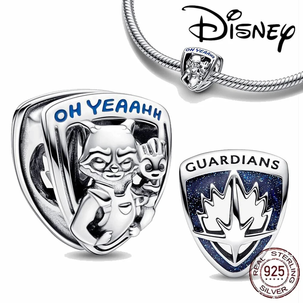 HEROCROSS Disney 925 Sterling Silver Charms | Mickey Mouse, Winnie the Pooh & Stitch Beads Fit Pandora Bracelet