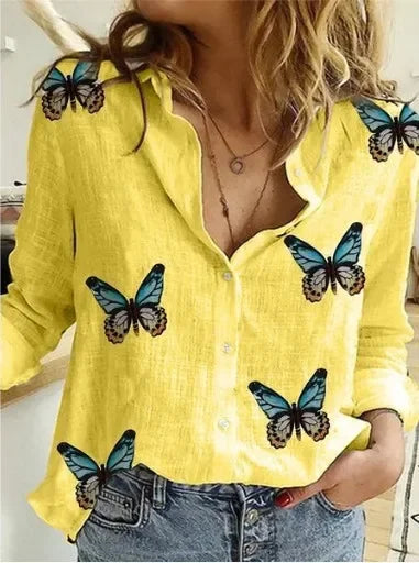 Vintage Cotton Linen Blouse – Long Sleeve Casual Shirt for Women Spring Autumn Top 🌿✨