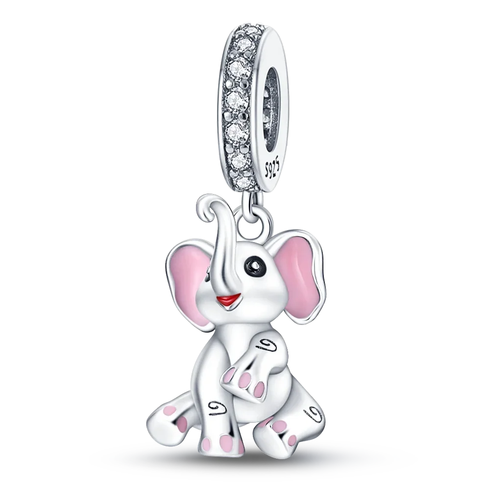 925 Sterling Silver Blue Series Charm | Dragonfly, Butterfly, Bird & Pansy Flower Pendant for 4MM Bracelet