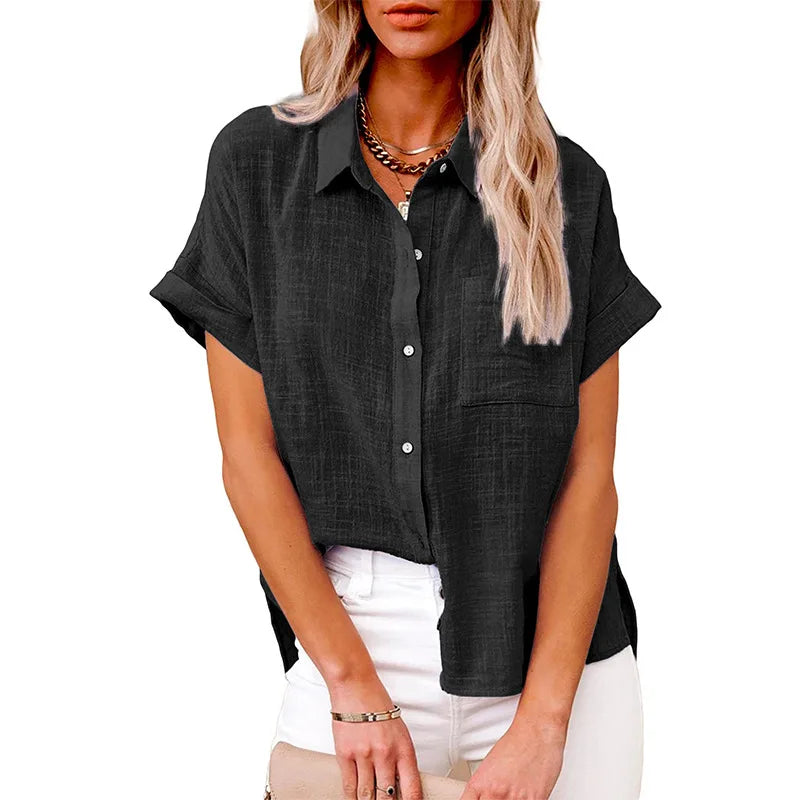 Women’s Cotton Linen T-Shirt | Summer Loose Fit Top | Casual Streetwear Blouse for Ladies