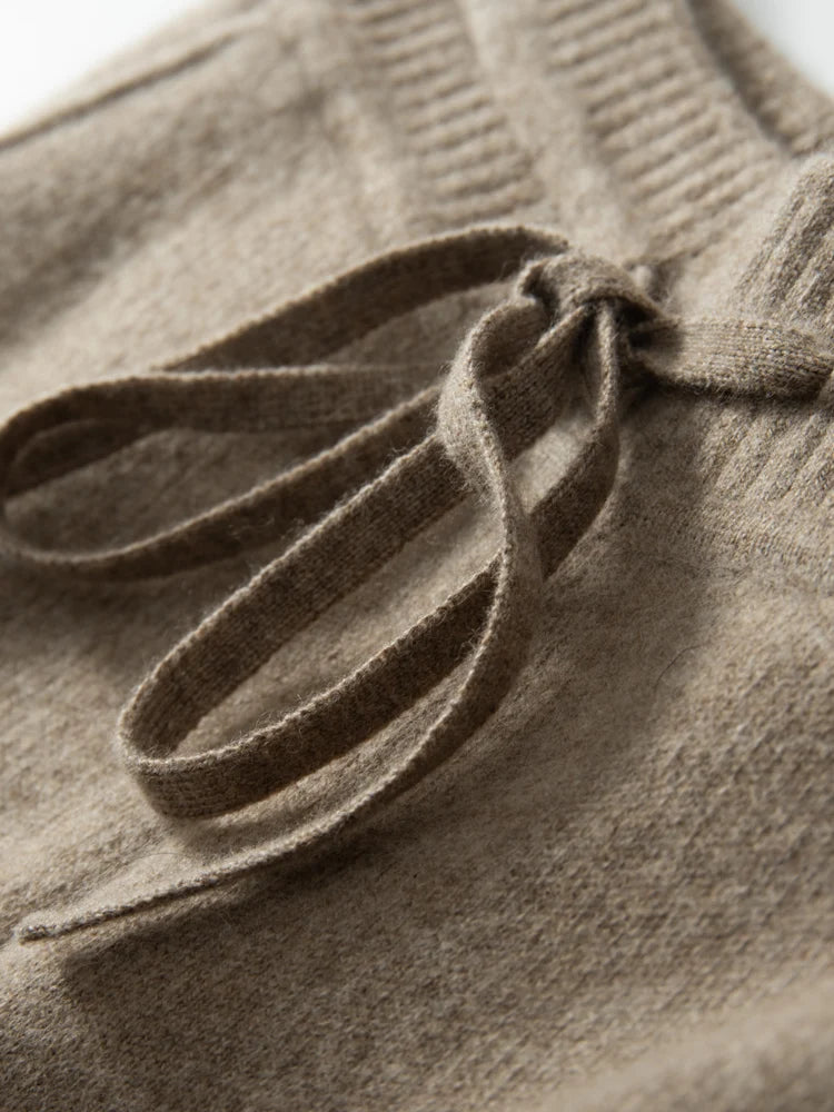 100% Cashmere High Waist Wide Leg Pants | Winter Warm Solid Trousers | Casual Korean Women’s Pants