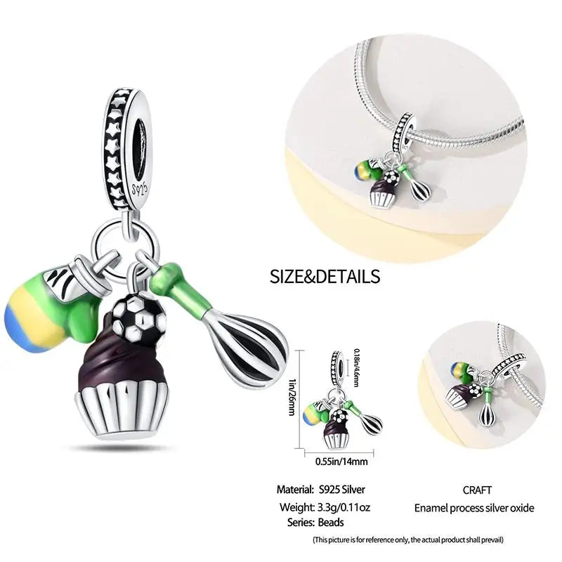 925 Sterling Silver Flying Bird & Butterfly Safety Chain Charm Beads for Original 3mm Bracelet – DIY Jewelry Gift