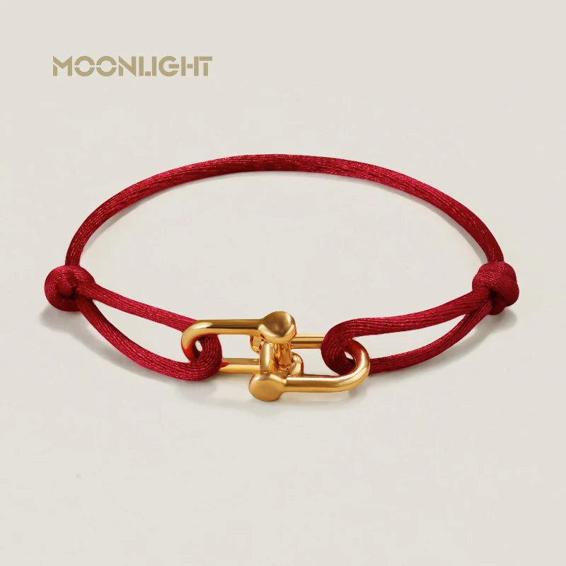 MOONLIGHT Adjustable U-Shape Silk Rope Bracelet | Classic Women’s Charm Bracelet High Quality Jewelry Gift