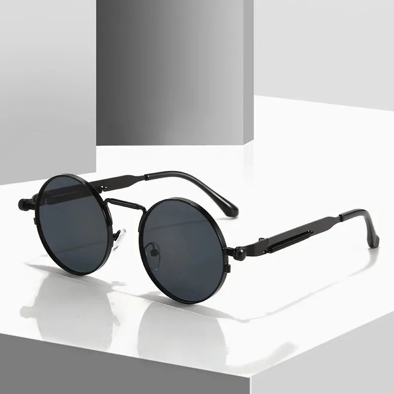 Retro Men Punk Style Sunglasses – Colorful Round Metal Frame Women Fashion Sun Glasses UV400 Oculos De Sol