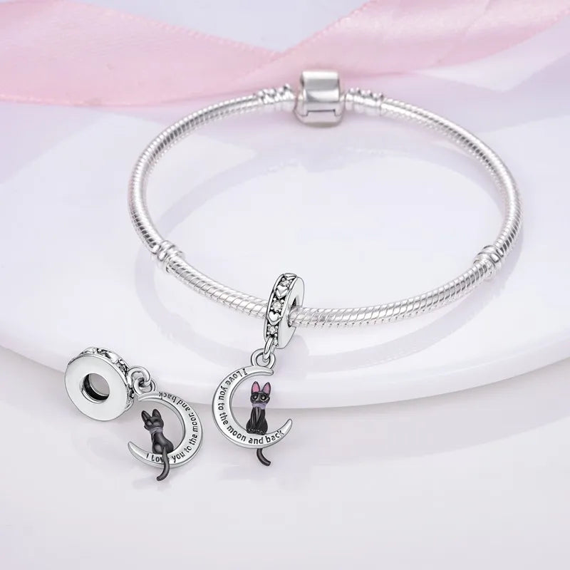 Cat Collection 925 Sterling Silver Charms Bead | Persian Bell & Multifarious Cat Dangle Fit Pandora Bracelet Necklace DIY Jewelry