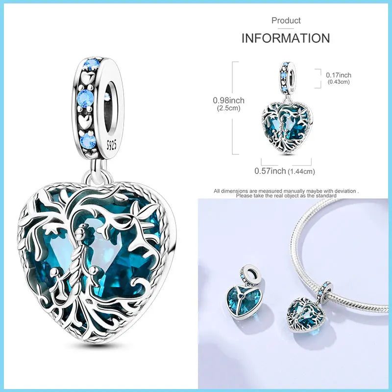 100% 925 Sterling Silver Life Tree & Chili Pepper Charms – Fit Pandora Bracelet, DIY Parent-Child Jewelry Gift