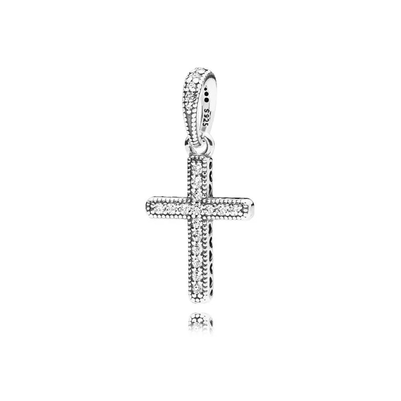 New 925 Sterling Silver Cross, Hope, Alarm Clock & Paw Charm | DIY Fine Beads for Original Bracelets & Pendant Charms for Women