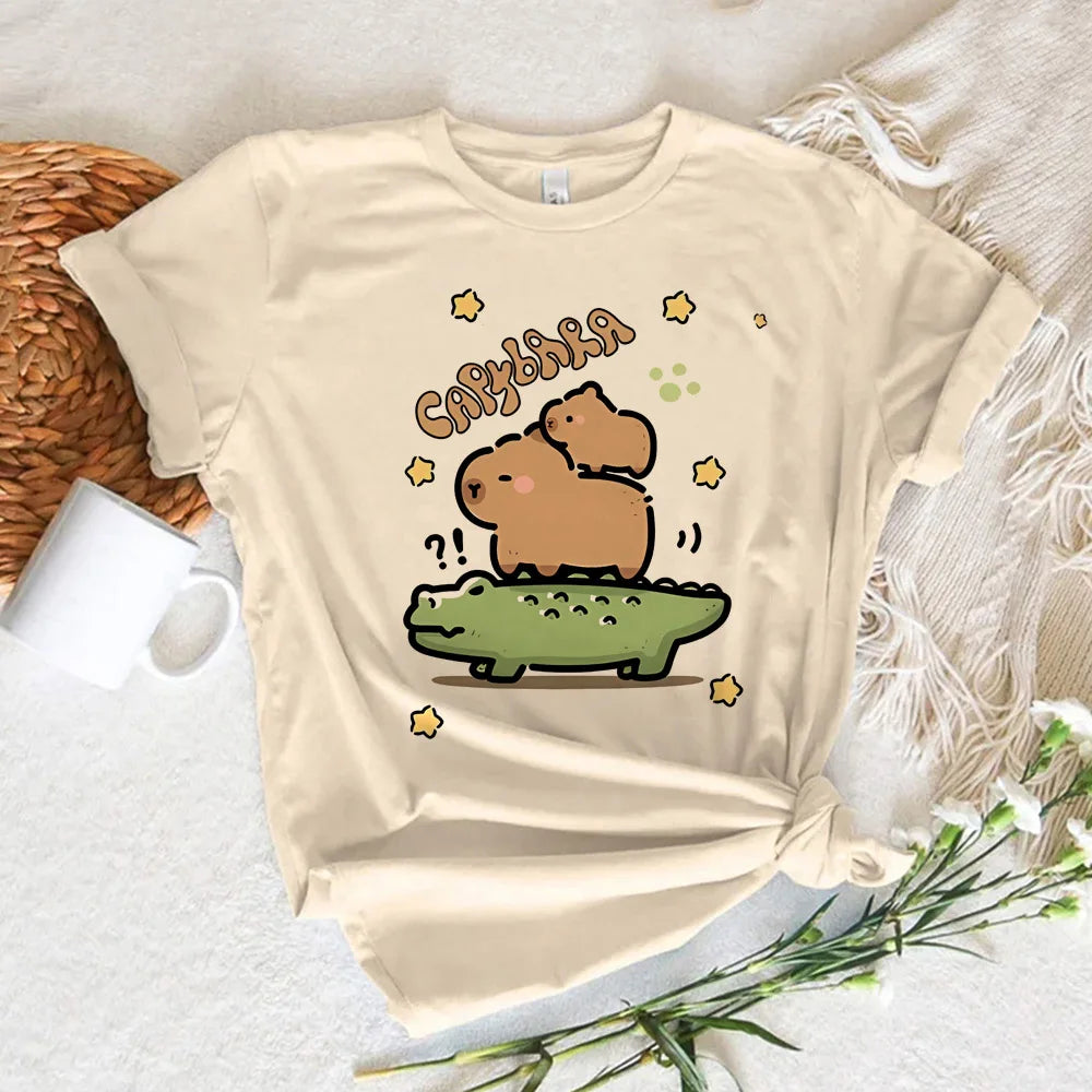 Funny Capybara T-Shirt | Unisex Summer Cute Animal Graphic Tee | Short Sleeve Streetwear Top