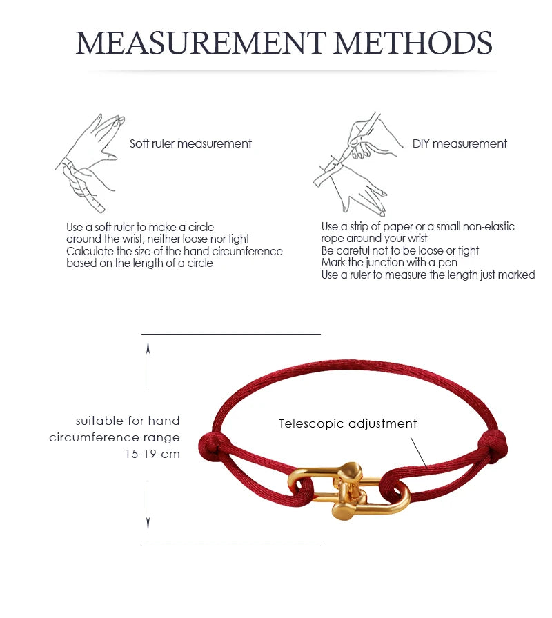 MOONLIGHT Adjustable U-Shape Silk Rope Bracelet | Classic Women’s Charm Bracelet High Quality Jewelry Gift