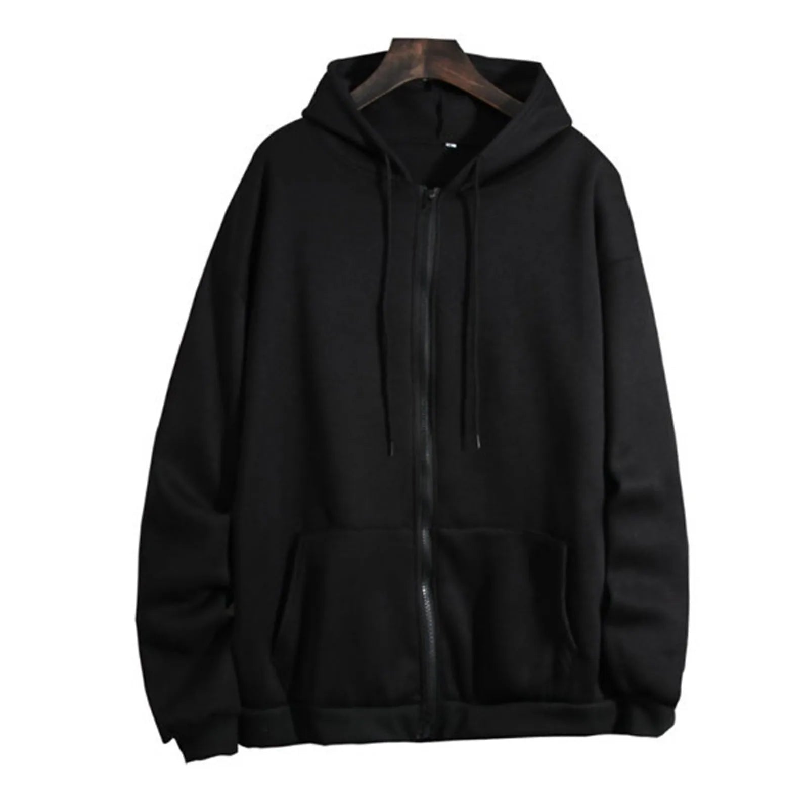 Spring Autumn Women Solid Color Hooded Sweatshirt Coat | Zipper Pocket Hoodie Jacket | Casual Outerwear Femme